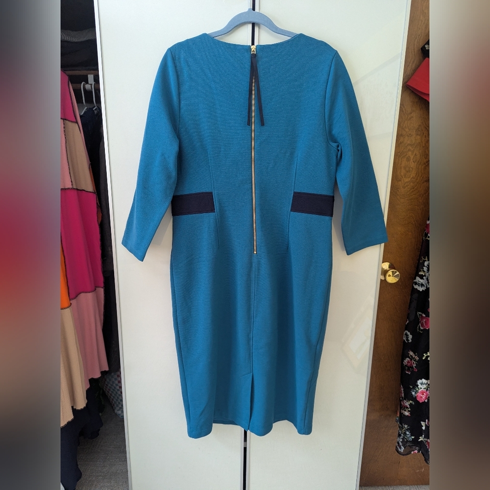 Boden Laura Ottoman Teal Dress 14 - Picture 3 of 10
